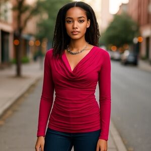 🎉Host pick 🎉Sandra Angelozzi pink top. Size xs